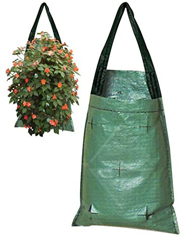 Pomrone Erdbeere Pflanzsack, Pflanzbeutel Hängend Multi Port PE Pflanzen Tasche Pflanzbeutel Atmungsaktive Stoff-Blumentöpfe Mit Griffen Wachsende Tasche Zum Aufhängen An Der Wand
