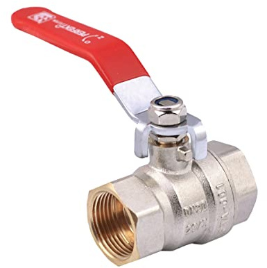 Kugelhahn 1 IG IG Kugelventil Wasserventil | Innengewinde | 30 bar | PHA-001 Hochwertiges Perfekt System | Roter Griff | Hebelgriff | Wassersystem | Robuste Ausführung | Messing | Teflon Dichtung