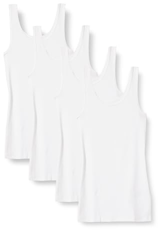 Amazon Essentials Canottiera vestibilità Aderente Donna, Pacco da 4