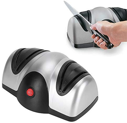 Aiguiseur Couteaux éLectrique, Aiguiseur Couteaux Electriques, Affuteur Couteau Couteaux 2 éTapes Pour AffûTer Et Polir Rapidement Les Couteaux à Bord Droit (220 V EU)