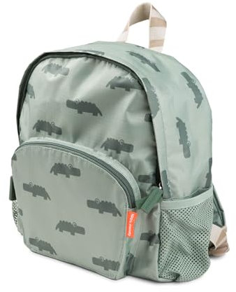 Done by Deer Kinderrucksack - Croco – Grün – 5 L – Kinder-Rucksack mit Brustgurt und Flaschentaschen