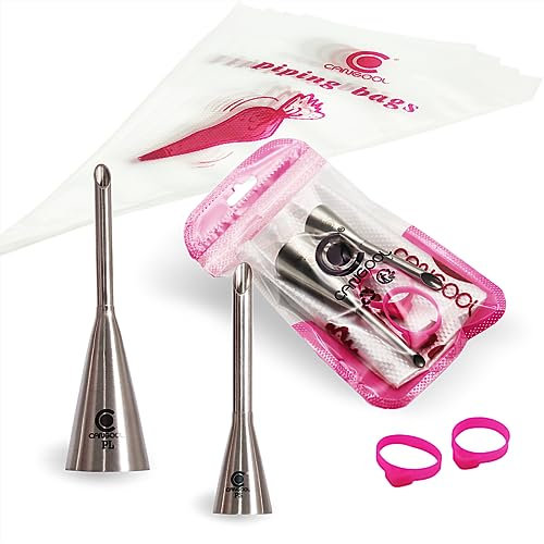 Cangool Set de jeringa para rosquillas, patrón #PL #PS – boquillas perfectas para roscar y mangas pasteleras grandes para deliciosas delicias