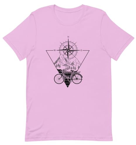 T-Shirt, Unisex, Vintage, Mountain-Fan, Biking, Fahrrad-Enthusiasten, Flieder