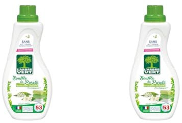 L'Arbre Vert Adoucissant concentré Souffle de pureté, muguet & jasmin - Le bidon de 800ml (Lot de 2)
