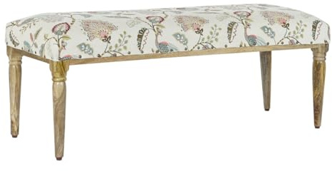 Home ESPRIT Sitzbank, Mehrfarbig, Mangoholz, 121 x 43 x 46 cm