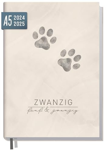 Häfft® Chäff-Timer Classic Kalender 2024/2025 A5 Paws Buchkalender, Terminplaner, Terminkalender, Wochenplaner für 18 Monate: Juli 2024 bis Dez. 2025 - nachhaltig & klimafreundlich