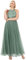 Maya Deluxe Damen Womens Ladies Bridesmaid Maxi Dress Halter Neck Sequin Embellished Prom Graduation Wedding Brautjungfernkleid, Tiefes Minzgrün, 42