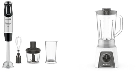 Moulinex DD6558 Quickchef 3in1 Frullatore a Immersione, 1000 W & Blendeo + Frullatore Elettrico, 450 W, 1.5 L, Tritatutto con 2 Velocità