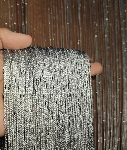 Balwungsig 2PCS 39×79inch Glitter String Curtain Doorway Beads Curtains for doorways, Hippie Closet Curtains Room Dividers Dense for Window Bedroom Hanging Decorative Boho Doors Tassel