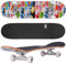 ARROW BOARD Standard-Skateboards für Kinder, Anfänger, 31 x 8 Zoll, kanadisches Ahornholz, Double Kick Concave-Deck | Profi-Trucks | Skateboard für Cruising und Tricks(Karikatur)