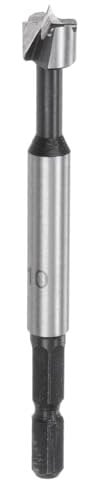 sourcing map Forstner Drill Bit 25/64(10mm) Carbon Steel Multi-Tooth Wood Drilling Forstner Bit Hinge Cutter with 1/4 Hex Shank for Hardwood Softwood Plywood Woodworking Drilling