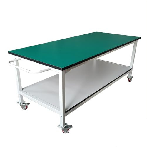 Werkbank, 60 x 60 cm, keine statische, robuste Werkbank, abnehmbare Werkbank, Material-Transferwagen, für Garage, Werkstatt, Büro und Zuhause, 453 kg.