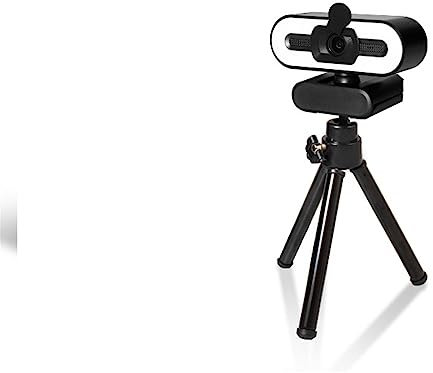 JOLIANE Webcam 1080P 4K Full HD con Luce di riempimento ad Anello Laptop PC Computer Trasmissione in Diretta Video Web Cam con Microfono Telecamere rotanti - Webcam(4K with Holder)