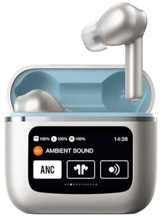 Auriculares Stereo Bluetooth Earbuds LCD Cool Touch Gris