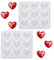 Bewudy 2 moldes de silicona con forma de corazón, resina epoxi, forma de corazón, nueve rejillas, moldes para velas para manualidades, jabones hechos a mano, joyas, colgante de corazón