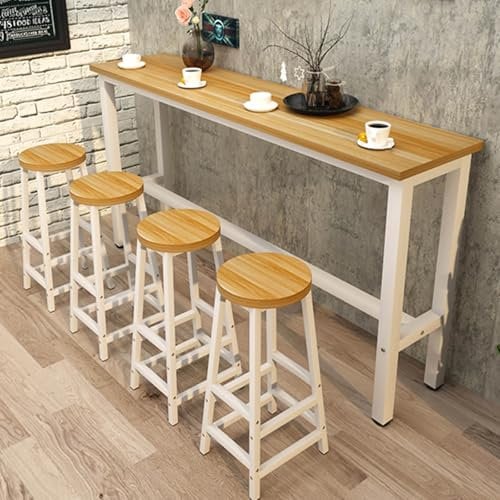 Bartisch aus Holz mit Thekenhöhe, Ess- und Balkongeländer (140 x 40 x 100 cm (L x B x H)