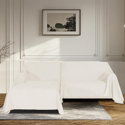 BellaHills Wasserdicht Sofabezug Ecksofa I Form Sofa Überzug Couchbezug Couch Überwurf 1/2/3 Sitzer Sofaschutz Sofaüberwurfe Couchschoner Sofabezüge für Hund Katze (Beige, 180230cm x 180279cm)