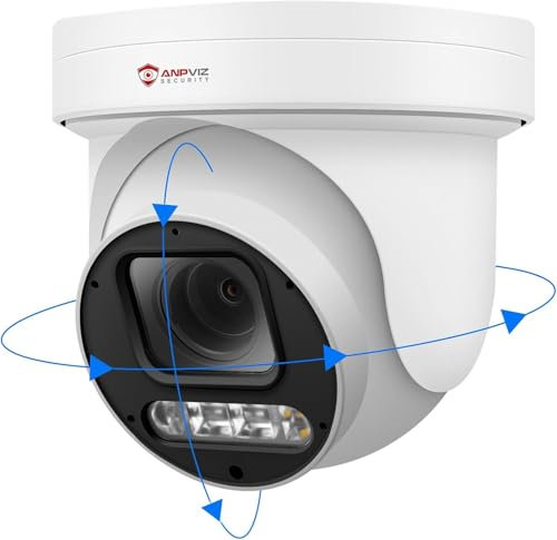 Anpviz 6MP PoE PTZ Überwachungskamera Aussen, 5X Optischer Zoom, 280° Schwenk, 90° Neige, Personen/Autoerkennung, Akustischem Alarm, Smart Dual Light Nachtsicht, SD Kartensteckplatz, IP66 (U Serie)