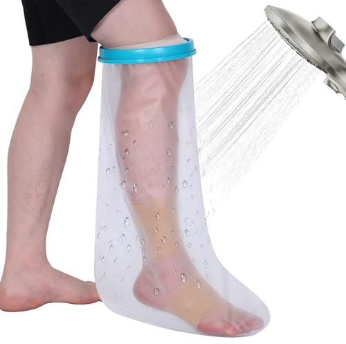 CUEMOON Copertura Impermeabile Gesso Gamba,Protezione per Gamba Gesso Doccia Adulto, Riutilizzabile Copertura Impermeabile