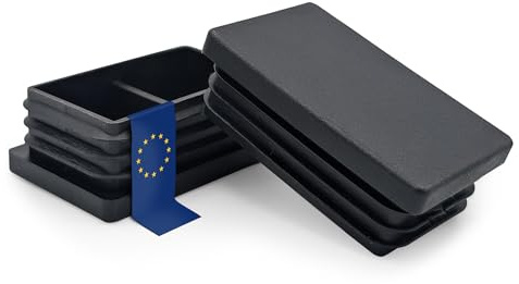 Stahl-Shop24 Rechteckrohr-Stopfen 120×40 mm, schwarz – 5 Stück | Lamellenstopfen aus Kunststoff für Rechteckrohre – wetterfest, UV-beständig & frostsicher, für Möbel, Zäune & Geländer