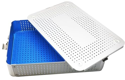 Caja de esterilización de instrumental quirúrgico de aleación de aluminio, caja de almacenamiento de laboratorio, resistente a altas temperaturas y presiones.(White)