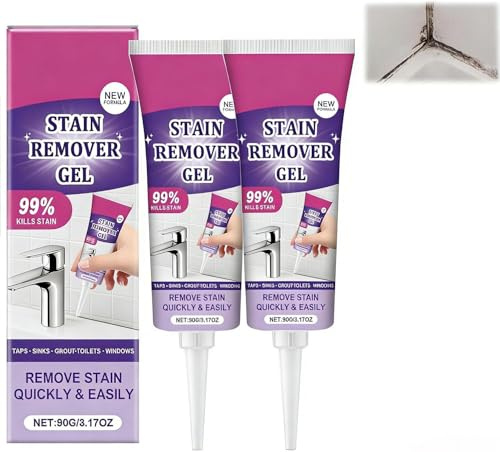 2PC Mold Remover Gel, Effective Mould Remover Gel, Powerful Cleaning Gel, Not Damage The Surface, for Bathroom & Kitchen Tile Gaps, Walls & Grout