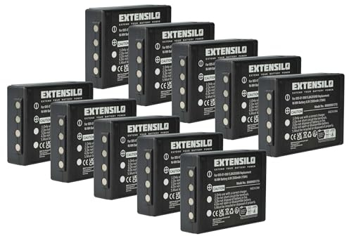 EXTENSILO 10x Akku Ersatz für HBC BA206000, BA206030, BA209000 für Industrie-Funkfernsteuerung Fernbedienung (2500 mAh, 6 V, NiMH) - Schwarz