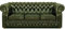 Casa Padrino Luxus Echtleder 3er Sofa Dunkelgrün 210 x 90 x H. 80 cm - Chesterfield Sofa