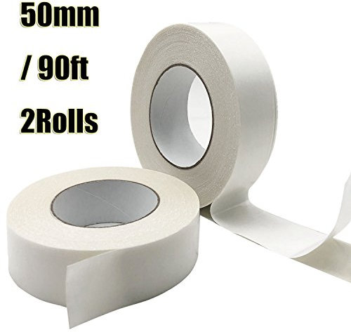 Double Sided Tape - Rug Gripper for Wooden Floors Double Sided Sticky Tape for Carpet On Any Floor 50MM x 28 Yards 82ft, 2pcs