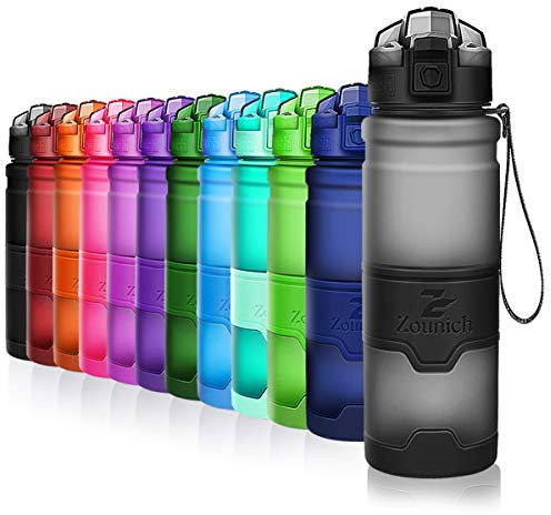 ZOUNICH Bouteille Eau Bouteille Sport 1l/700ml/500ml/400ml réutilisable Plastique filtrante Anti Fuite sans bpa Gourde Eau pour Gym, Sport,Camping,Voyage,Fitness Idéale pour Enfant, Adulte