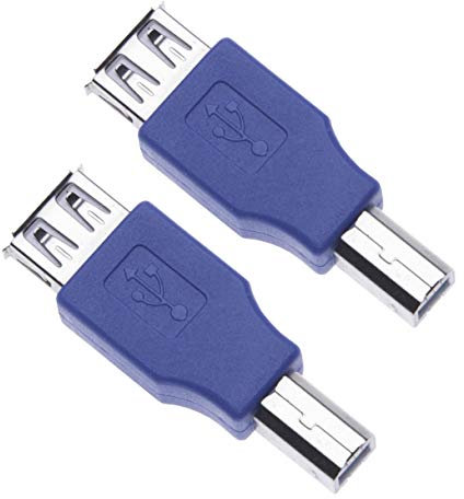 Keple 2 Piezas USB 2.0 Hembra A La Impresora B Adaptador Macho USB Hembra A Macho Enchufe De Impresora Género Cambiador Acoplador Conector Adaptador De Convertidor De Extensión Corta (Paquete De 2)