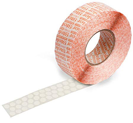 Spezial-Krepp Klebepunkte zum Abdecken und Lackieren, 25 mm Ø, 6000 Stück | Größe auswählbar (bis + 100 Grad, 0,33 mm dick, gute Haftung, wieder ablösbare Abdecketiketten, rund)