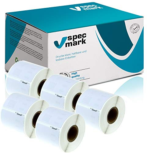 specmark 5 Etiketten-Rollen kompatibel mit DYMO 99015 54mm x 70mm S0722440 320 Stück kompatibel zu allen Etikettendruckern LabelWriter 450 4XL Seiko-SLP