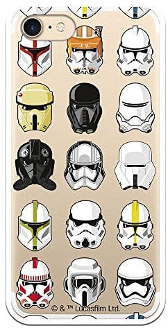 iPhone 7 Case - iPhone 8 - iPhone SE 2020 Official Star Wars Pattern Helmets to Protect Your Mobile Phone Flexible Silicone Apple Case with Official Star Wars License.
