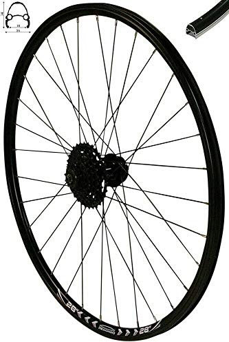 Redondo 28 Zoll Hinterrad Laufrad Felge Schwarz Disc + 7 Fach Kassette