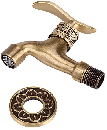 HERCHR G1 /2 '' Wasserhahn Antikstil Messing Wasserhahn Wandmontage Wäsche Kaltwasserhahn für Badezimmer Waschmaschine