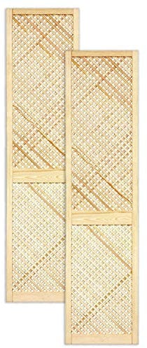 ben+camilla.com Gittertür Holztür Natur 201,3 x 49,4 cm Schranktür Raumteiler Schiebetür für Regale, Schränke, Möbel | Kiefer Holz unbehandelt | Doppel-Paket 2-er Pack