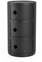 Kartell Componibili Recycled, Container 3-fächer, Matt-schwarz