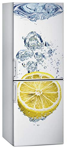 HBWH 3D Cool Lemon Fridge Door Stickers Self Adhesive Refrigerator Freeze Sticker Art Fridge Door Cover Wallpaper Kitchen Decor (60cm x 180cm)