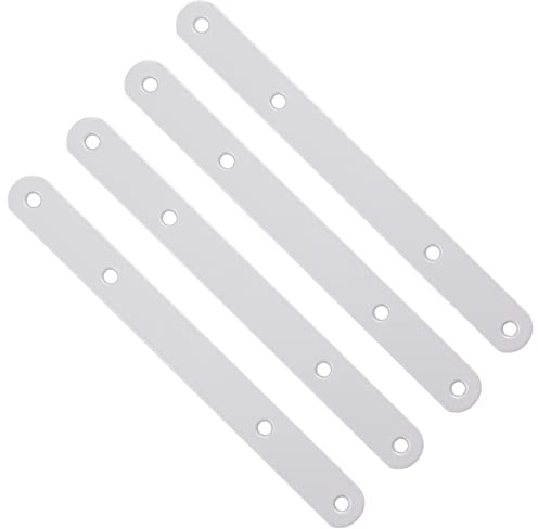 SOTECH 4 Stück Flachverbinder 200 x 20 x 3 mm Silbergrau Verbindungslaschen | Möbelverbinder Korpusverbinder Blendenverbinder Frontblendenverbinder Verbindungsbleche