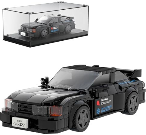 Mould King 27014 Technik Speed Champion Sport Rennwagen Bausteine mit Acryl-Vitrine GTR32 Sportwagen Klemmbausteine Modellautos zum Sammeln (359 Teile)