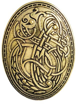 zalati Viking Norse Brooch Generic Pin Amulet Schweden Skandinavischer Drache Schmuck Damen Gold
