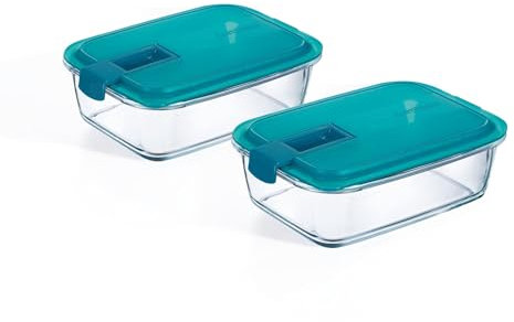 Luminarc Q3169- Lot de 2 boîtes de conservation Easy Box Lagoon 122cl