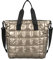 liuduo Damen-Schultertasche, Nylon, gepolstert, gesteppt, mit Reißverschluss, große Kapazität, gold