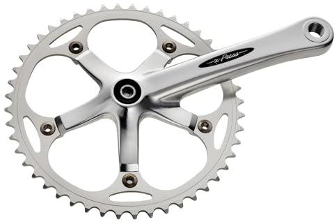Miche Xpress Track Chainset – Fixed Gear Crankset with 1/8 Steel Chainring – Forged Aluminium Arms – JIS Square Taper – Italian Made – 170mm – 48T - Silver