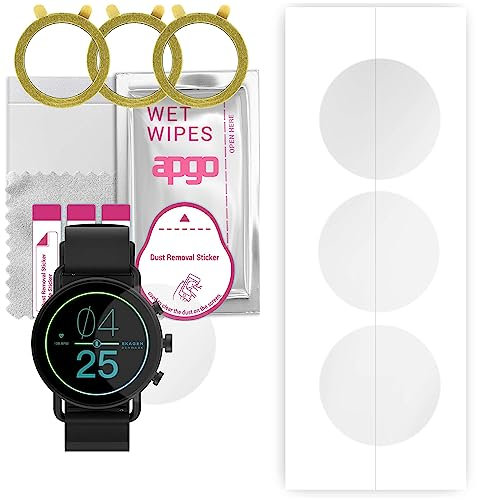 apgo 3 Stück Schutzfolie, klar, kompatibel mit Skagen Gen 6 Smartwatch, Hydrogel Displayschutzfolie mit Positionierhilfe, Displayfolie, robust und kratzfest