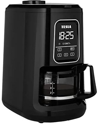 TESLA CoffeeMaster ES400 2in1 - Automatisches Mahlen und Brühen von Kaffee mit Integrierte Kaffeemühle und Modernes Touch-Bedienfeld