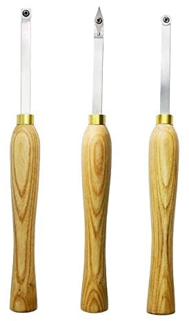 CDBP Set-3 Scalpelli Tornio Mini, Inserti Rotondo, Quadrato e Diamantato, Per tornitura di precisione del legno, Strumento professionale per hobbisti e fai-da-te