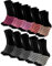 Occulto Damen Farbige Socken 10er Pack (Modell: Laura) Pink Grau 35-38