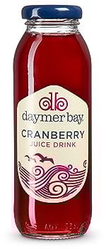 Daymer Bay - Cranberry Juice, Refreshingly Fruity, Natural Ingredients, Not from Concentrate, Vegan, Gluten Free, 100% British Recyclable Packaging 24 x 250ml Glass Bottles